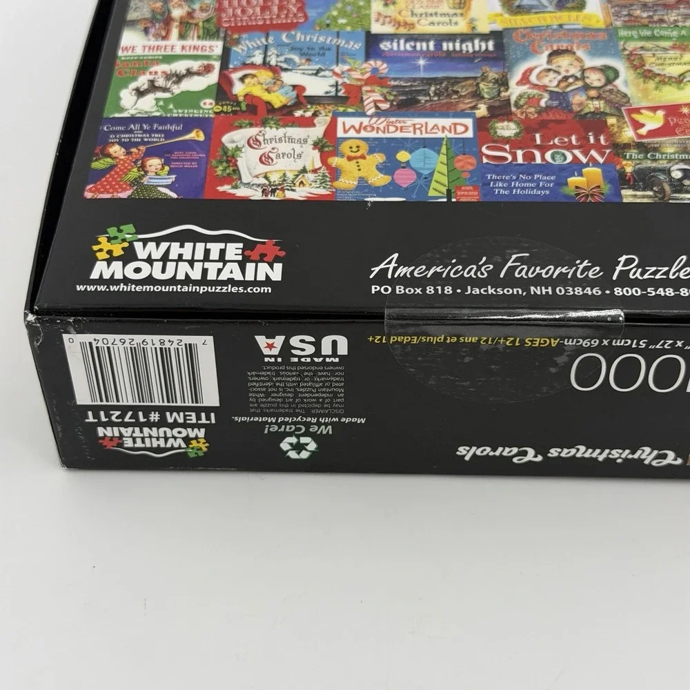 White Mountain 1000 Piece Christmas Carols Jigsaw Puzzle Collage Holiday NEW